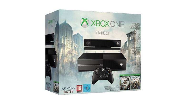 Console Xbox One avec Kinect + Assassin’s Creed: Unity + Assassin’s Creed IV: Black Flag à 386.99 €