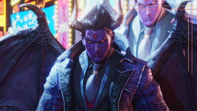 Tekken 8 affiche le gène du diable de Kazuya en combat.